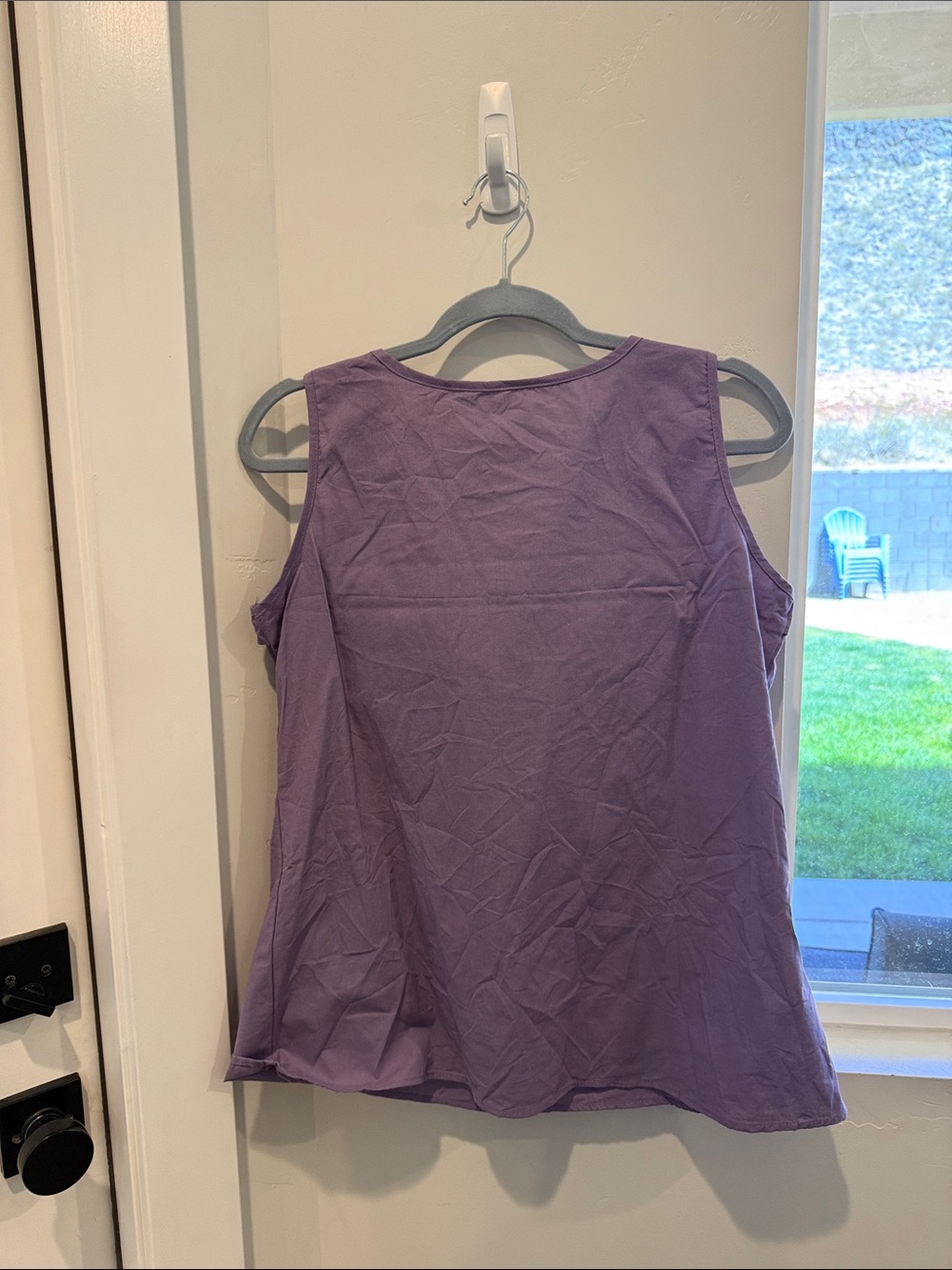 Sleeveless Tie-Front Purple Women's Top - Picture 2 of 2